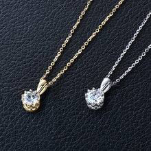 1.0 Carat D Color Round Moissanite Crown Pendant Necklace