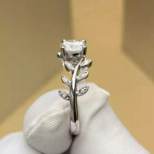 1CT Leaf Moissanite Diamond Engagement Ring with GRA | 925 Sterling Silver Plated White Gold Wedding Band Promise Ring for Women