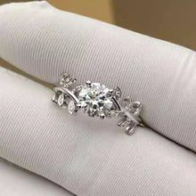1CT Leaf Moissanite Diamond Engagement Ring with GRA | 925 Sterling Silver Plated White Gold Wedding Band Promise Ring for Women