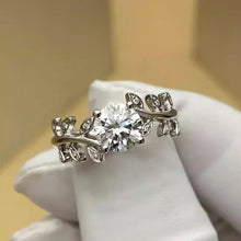 1CT Leaf Moissanite Diamond Engagement Ring with GRA | 925 Sterling Silver Plated White Gold Wedding Band Promise Ring for Women