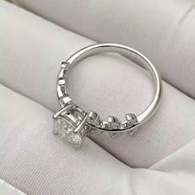 1CT Leaf Moissanite Diamond Engagement Ring with GRA | 925 Sterling Silver Plated White Gold Wedding Band Promise Ring for Women