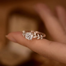 1CT Leaf Moissanite Diamond Engagement Ring with GRA | 925 Sterling Silver Plated White Gold Wedding Band Promise Ring for Women