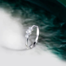 3-Piece Sterling Silver Ring Set | Zircon Engagement, Promise & Wedding Jewelry

