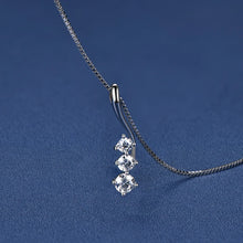 3mm-4mm Black/White Moissanite Curve Pendant Necklace | Certified 925 Silver Jewelry
