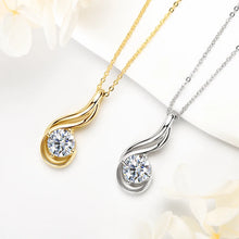 8.0mm 2.0 Carat Round D Moissanite Diamond Pendant Necklace for Women | Real 925 Silver with 14k Gold Plating | High-Quality Jewelry
