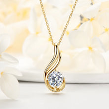 8.0mm Round D Moissanite Diamond Pendant | 2.0 Carat 925 Silver & 14k Gold-Plated Necklace
