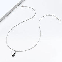 925 Silver Moissanite Pendant Necklace | Black/White Curve Design with Certificate
