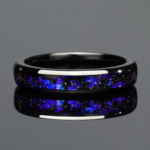 Amethyst Black Tungsten Band | 4mm & 8mm Engagement & Birthday Gift for Him & Her
