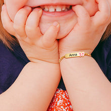 Baby Name Bracelet with Charms | Butterfly, Car, Bear, Personalize with Name & Birthdate
