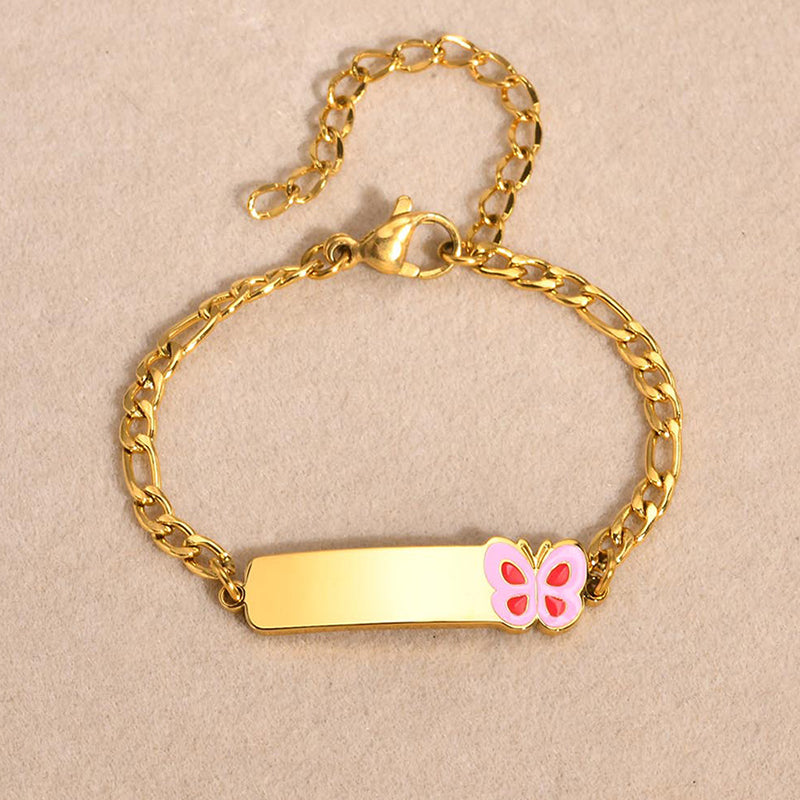 Baby Name Bracelet with Charms | Customizable with Birthdate & Butterfly, Car, Bear Designs
