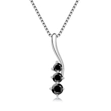 Classic Moissanite Curve Pendant Necklace | 3mm-4mm Stones in Sterling Silver Jewelry
