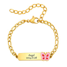 Custom Baby Bracelet | Add Your Baby’s Name, Birthdate & Charms: Butterfly, Car, Bear
