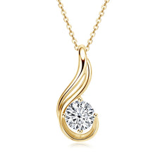 Elegant 2.0 Carat Moissanite Diamond Pendant | 8.0mm 925 Silver with 14k Gold Plating
