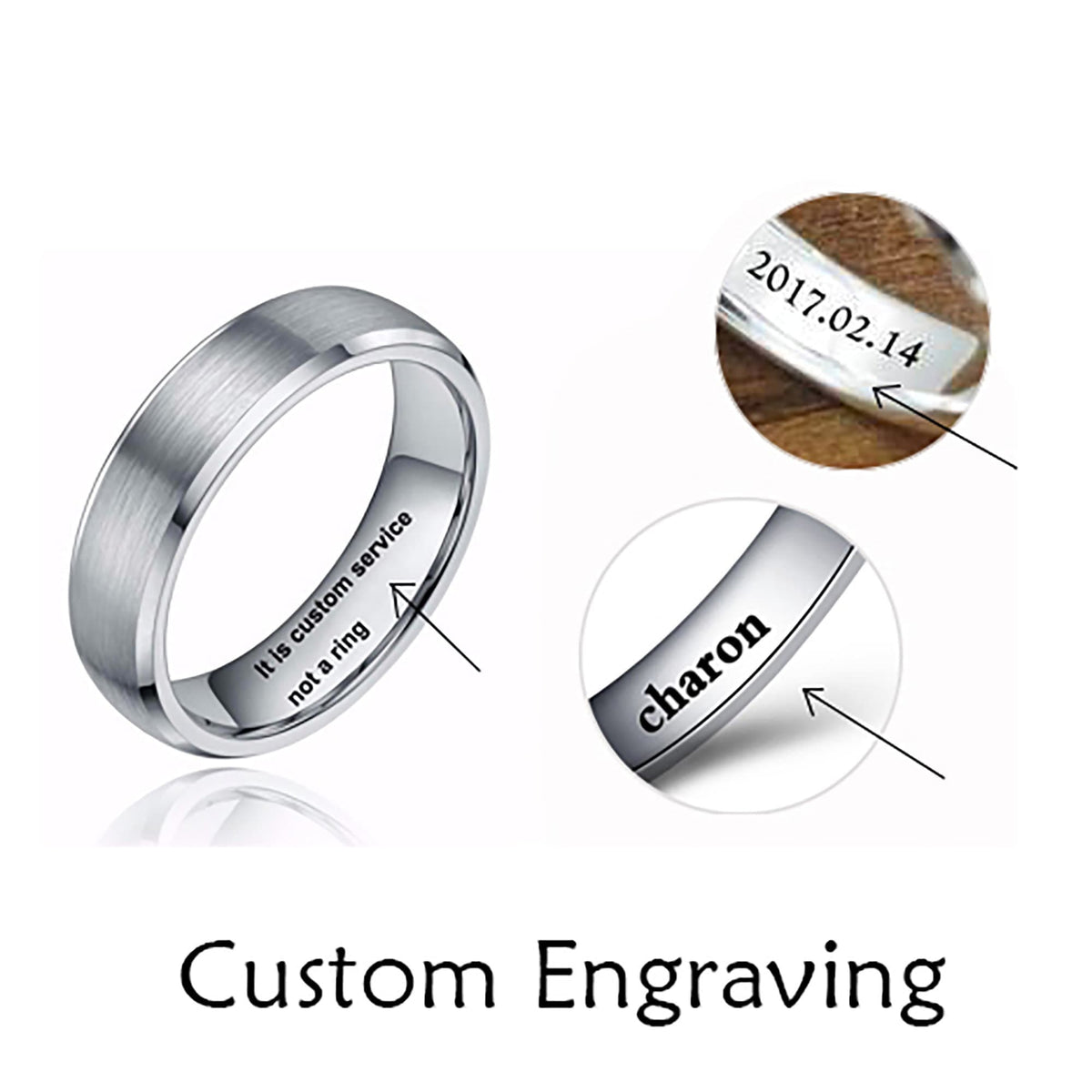 Elegant Black Tungsten Ring with Rose Gold Inlay | Wedding & Engagement Band

