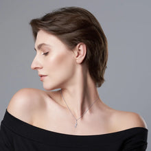 Elegant Moissanite Curve Pendant Necklaces | 3mm, 3.5mm, 4mm Stones in 925 Silver
