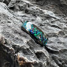 Galaxy Opal Tungsten Wedding Ring | 8mm Black Band for Men & Women, Perfect Gift
