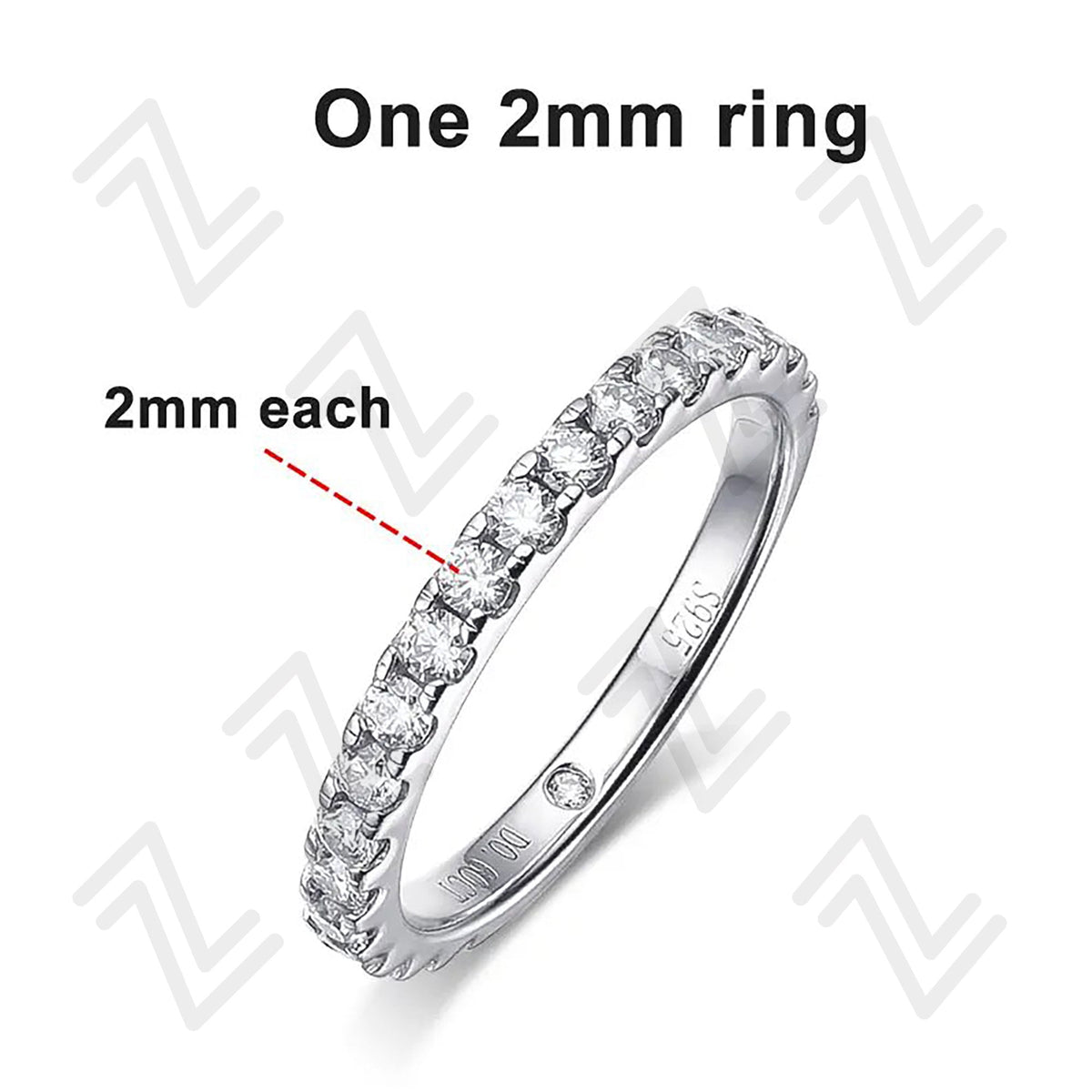 Handcrafted Moissanite Wedding Band | 3CT D Color 18K White Gold-Plated 925 Silver
