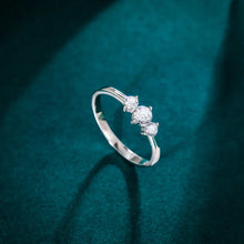 Luxury 3-Piece Zircon Ring Set | Sterling Silver Bridal Promise & Wedding Bands
