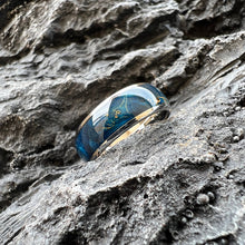Nature-Inspired Blue Dyed Wood Tungsten Ring | Box Elder Wood, 8mm Polished Band
