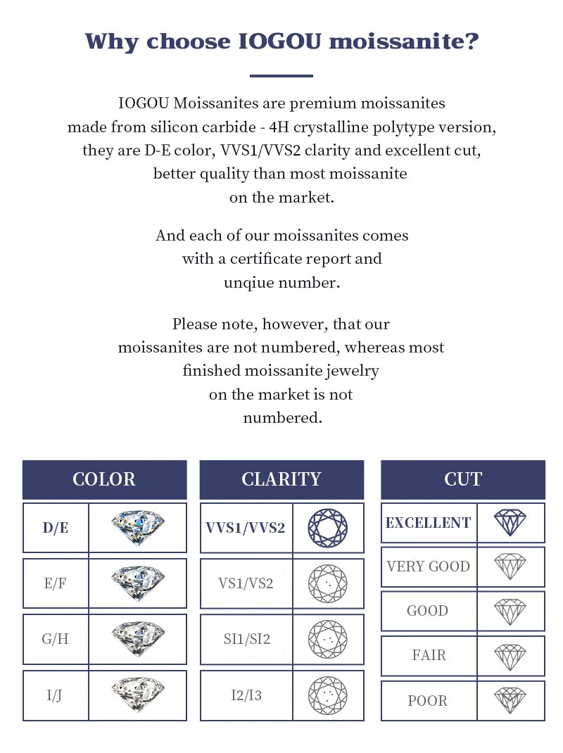 Four Leaf Clover Moissanite Pendant Necklace for Women – 925 Silver