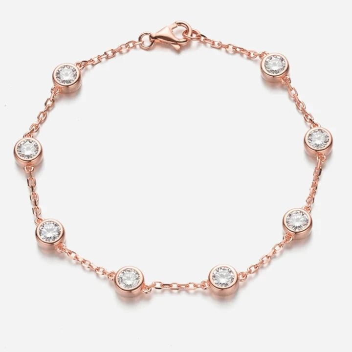 OEVAS 925 Sterling Silver 4mm 0.3CT D Color Moissanite Tennis Bracelet for Women | Fine Jewelry Gift