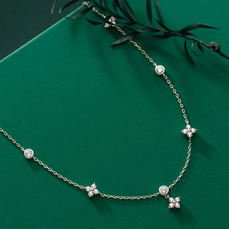 D Color Moissanite Necklace for Women & Girls | 925 Silver Choker 2mm 3mm