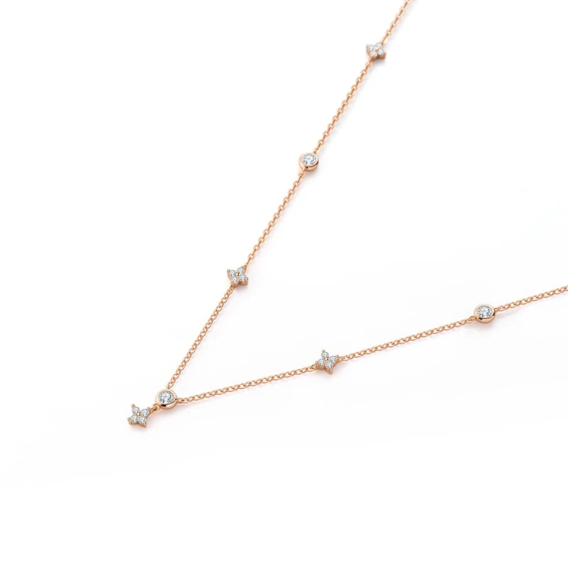 D Color Moissanite Necklace for Women & Girls | 925 Silver Choker 2mm 3mm