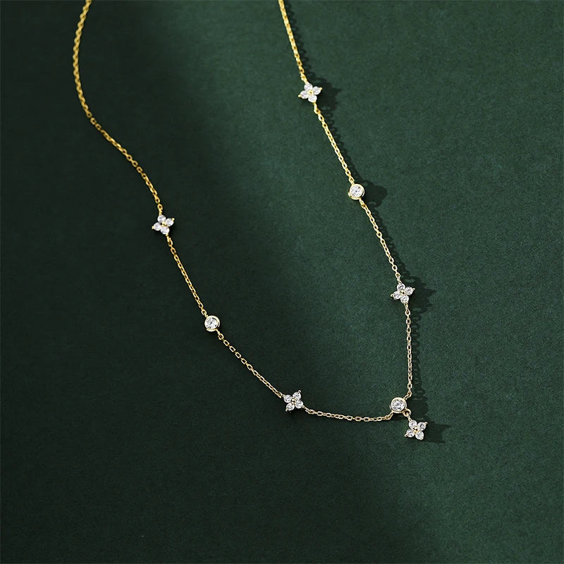 D Color Moissanite Necklace for Women & Girls | 925 Silver Choker 2mm 3mm