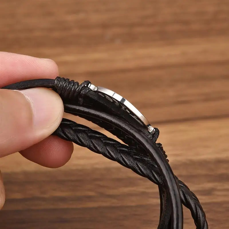 Men’s Tree of Life Leather Bracelet | Stainless Steel Magnetic Clasp