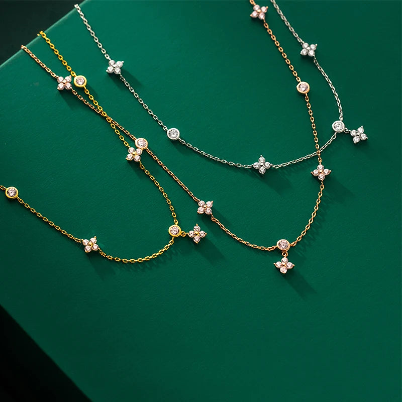 D Color Moissanite Necklace for Women & Girls | 925 Silver Choker 2mm 3mm