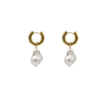 Retro Baroque Pearl Earrings | Vintage Style Imitation Pearl Drop Earrings | Stainless Steel Women's Jewelry