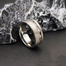 Men’s Silver Meteorite Ring | Tungsten Wedding Band | Interstellar Gift