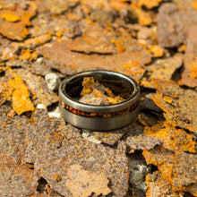 Unique Fossil Ring, Dinosaur Bone Ring, T-Rex Ring, 8mm Wedding Band, Engagement Ring, Red Dinosaur Bone, Tyrannosaurus Bone Ring