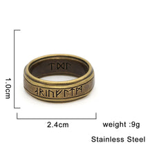 Vintage Nordic Viking Rune Ring for Men | Engraved Norse Rune Ring | Bronze Finish Boho Jewelry | Unique Gift for Him